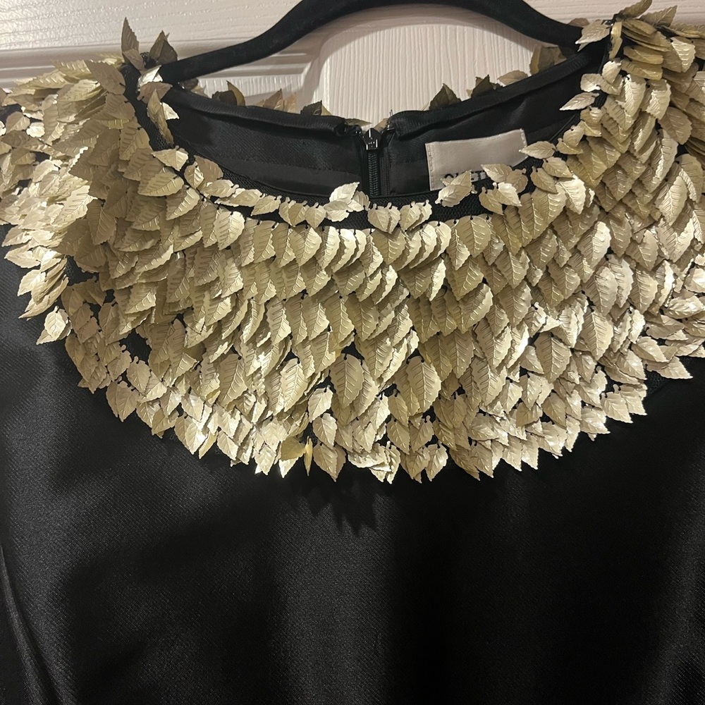 Chetta B Black Dress with Gold Accents